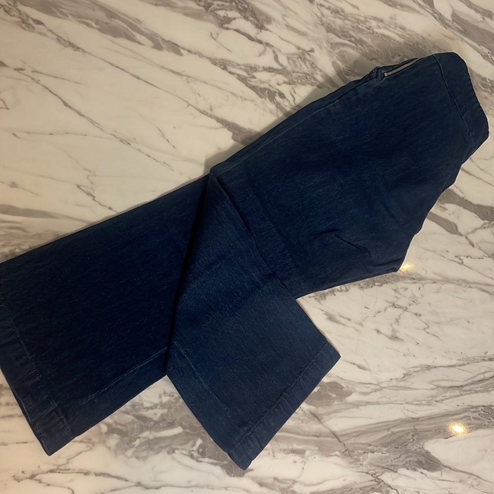 Zara high waisted denim trousers